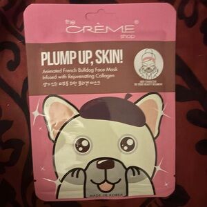 The Crème Shop Pink Bulldog Face Mask